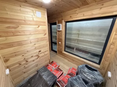 Каркасная Баня 6х2.5 три отделения с помывочной