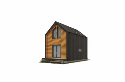 Двухэтажный дом «Ладимир» 8,5х5,2 в стиле Barn House с крыльцом и террасой
