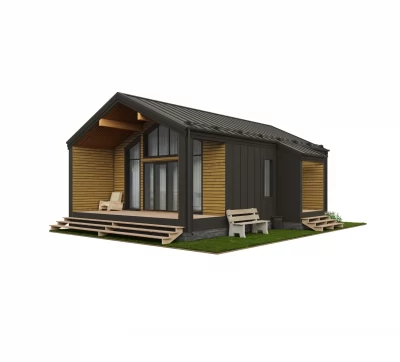 Одноэтажный дом «Орион» в стиле Barn House 8,9х6,8 м.