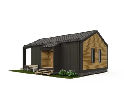 Одноэтажный дом «Орион» в стиле Barn House 8,9х6,8 м.