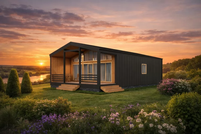 Одноэтажный дом «Завулон» в стиле Barn House 8х11 м