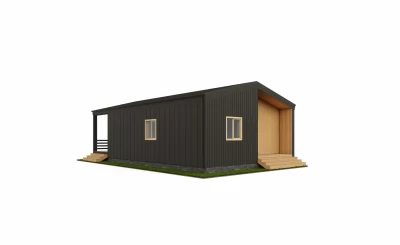 Одноэтажный дом «Завулон» в стиле Barn House 8х11 м