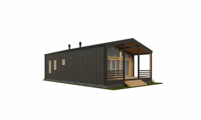 Одноэтажный дом «Завулон» в стиле Barn House 8х11 м
